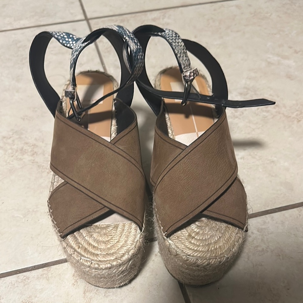 Brown Espadrille Wedge Sandals